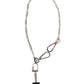 Silver Tone Metal Chain DG Logo Pendant Men Necklace