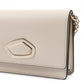Beige Leather Clutch Bag