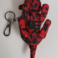 Red Black Polyester Animal Silhouette Keychain Keyring