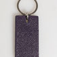 Violet Leather Logo Metal Ring Men Keychain Keyring