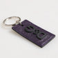 Violet Leather Logo Metal Ring Men Keychain Keyring