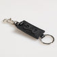 Black Leather Logo Metal Ring Keychain Holder Keyring