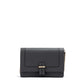 Dark Grey Leather Clutch Bag