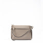 Beige Grained Leather Crossbody Bag