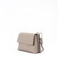 Beige Grained Leather Crossbody Bag