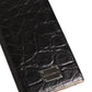 Black Leather Exotic Skin 3000mAh Power Bank Charger USB