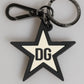 White Black DG Logo Star Rubber Men's Keychain Keyring