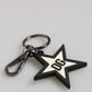 White Black DG Logo Star Rubber Men's Keychain Keyring