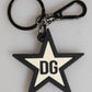 White Black DG Logo Star Rubber Men's Keychain Keyring