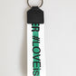 Green Logo Polyester Silver Brass Holder Keychain Keyring