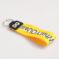 Yellow Logo Polyester Silver Brass Holder Keychain Keyring