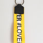 Yellow Logo Polyester Silver Brass Holder Keychain Keyring