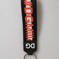 Black Red Logo Polyester Brass Holder Keychain Keyring