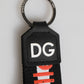 Black Red Logo Polyester Brass Holder Keychain Keyring
