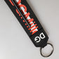 Black Red Logo Polyester Brass Holder Keychain Keyring