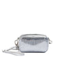 Silver Paillettes and Leather Clutch Bag