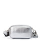 Silver Paillettes and Leather Clutch Bag