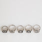 Silver Tone Brass Lettering Set 5 Pieces Adjustable Ring