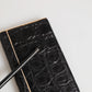 Black Leather Embossed Skin 3000mAh Power Bank Charger USB