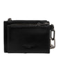 Black Leather Zip Logo Keyring Coin Purse Keyring Wallet