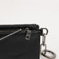 Black Leather Zip Logo Keyring Coin Purse Keyring Wallet