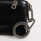 Black Leather Zip Logo Keyring Coin Purse Keyring Wallet