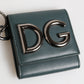 Dark Green Leather DG Logo Coin Purse Bag Charm Wallet