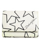 White Leather Trifold DG Star Print Card Holder Wallet