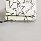White Leather Trifold DG Star Print Card Holder Wallet