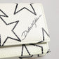 White Leather Trifold DG Star Print Card Holder Wallet