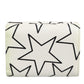 White Leather Trifold DG Star Print Card Holder Wallet