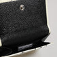 White Leather Trifold DG Star Print Card Holder Wallet