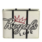 White Leather DG Crown Royals Bifold Card Holder Wallet