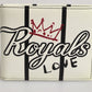 White Leather DG Crown Royals Bifold Card Holder Wallet