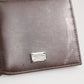 Brown Leather DG Logo Engrave Bifold Card Holder Wallet