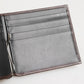 Brown Leather DG Logo Engrave Bifold Card Holder Wallet