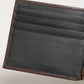 Brown Leather DG Logo Engrave Bifold Card Holder Wallet