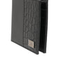 Black Exotic Leather Bifold Card Holder Men Wallet