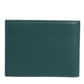 Green Leather DG Logo Engrave Bifold Card Holder Wallet