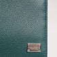 Green Leather DG Logo Engrave Bifold Card Holder Wallet