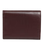 Leather Embossed Logo Trifold Men Card Holder Dark Brown