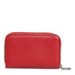 Red Leather Zip Around Logo Plaque Men Coin Purse Wallet