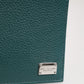 Green Leather DG Logo Engrave Men Bifold Card Holder Wallet