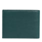 Green Leather DG Logo Engrave Men Bifold Card Holder Wallet