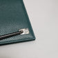 Green Leather DG Logo Engrave Men Bifold Card Holder Wallet