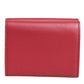 Red Leather Bold Logo Print Trifold Men Card Holder Wallet