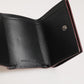 Red Leather Bold Logo Print Trifold Men Card Holder Wallet