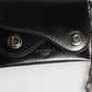 Black Cavallo Leather Wallet Chain Snap Bifold Card Holder