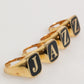 Gold Tone Brass JAZZ Letter Set 4 Pieces Adjustable Ring