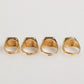 Gold Tone Brass JAZZ Letter Set 4 Pieces Adjustable Ring
